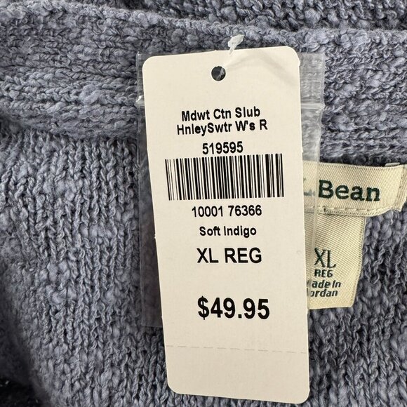 L.L. Bean Midweight Cotton Slub Sweater Henley Short-Sleeve XL NWT TP-3061 - Picture 8 of 10